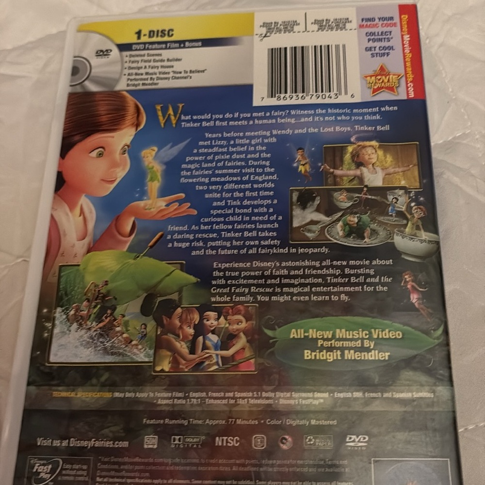 Tinker Bell and The Great Fairy Rescue DVD - Picture 3 of 3